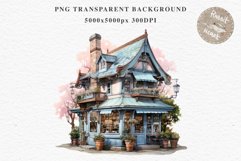 Fantasy Pastel Store Bakery Shop Cafe House Architecture PNG Watercolor Transparent invitation t-shirt designs sublimation nursery printable art junk journaling Fantasy Pastel Store, Shop Clipart, Cafe House png, Floral Bakery Transparent detailed clip ar