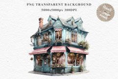 Fantasy Pastel Store Bakery Shop Cafe House Architecture PNG Watercolor Transparent invitation t-shirt designs sublimation nursery printable art junk journaling Fantasy Pastel Store, Shop Clipart, Cafe House png, Floral Bakery Transparent detailed clip ar