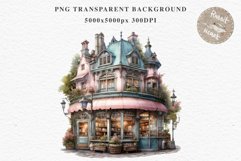 Fantasy Pastel Store Bakery Shop Cafe House Architecture PNG Watercolor Transparent invitation t-shirt designs sublimation nursery printable art junk journaling Fantasy Pastel Store, Shop Clipart, Cafe House png, Floral Bakery Transparent detailed clip ar
