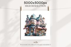 Fantasy Pastel Store Bakery Shop Cafe House Architecture PNG Watercolor Transparent invitation t-shirt designs sublimation nursery printable art junk journaling Fantasy Pastel Store, Shop Clipart, Cafe House png, Floral Bakery Transparent detailed clip ar