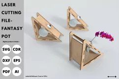 Fantasy flower pot | svg laser cutting file | Glowforge file Product Image 3