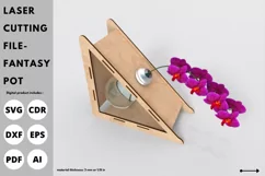 Fantasy flower pot | svg laser cutting file | Glowforge file Product Image 4