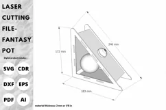 Fantasy flower pot | svg laser cutting file | Glowforge file Product Image 5