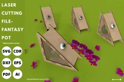 Fantasy flower pot | svg laser cutting file | Glowforge file Product Image 6