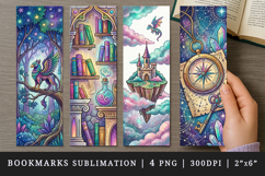 Fantasy bookmarks printable sublimation bookmark design Product Image 1