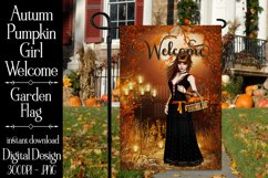 Fantasy Halloween Pumpkin Girl Garden Flag Sublimation Product Image 1