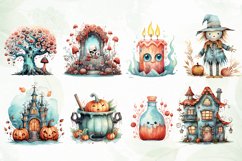 Fantasy Red Turquoise Halloween Clipart Product Image 4