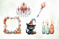 Fantasy Red Turquoise Halloween Clipart Product Image 2