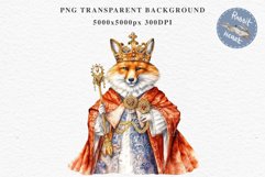Fantasy Royal Fox King Queen Clipart PNG Scrapbooking Nursery Image Watercolor Transparent Print illustration designs sublimation kids Fairy Tale Children book  watercolor fantasy Royal Fox King Queen, fairy tales clipart, sublimation nursery art, childre