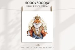 Fantasy Royal Fox King Queen Clipart PNG Scrapbooking Nursery Image Watercolor Transparent Print illustration designs sublimation kids Fairy Tale Children book  watercolor fantasy Royal Fox King Queen, fairy tales clipart, sublimation nursery art, childre