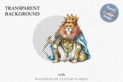 Fantasy Royal Lion King Queen Clipart PNG Scrapbooking Image Watercolor Transparent Print illustration designs sublimation kids Fairy Tale Children book watercolor fantasy Royal Lion King Queen, fairy tales clipart, sublimation nursery art children book