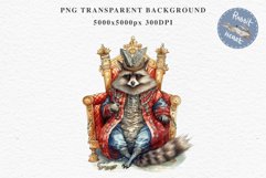 Fantasy Royal Raccoon King Queen Clipart PNG Scrapbooking Image Watercolor Transparent Print illustration designs sublimation kids Fairy Tale Children book  watercolor fantasy Royal Raccoon King Queen, fairy tales clipart, sublimation nursery art book