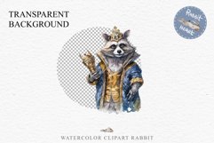 Fantasy Royal Raccoon King Queen Clipart PNG Scrapbooking Image Watercolor Transparent Print illustration designs sublimation kids Fairy Tale Children book  watercolor fantasy Royal Raccoon King Queen, fairy tales clipart, sublimation nursery art book