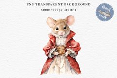 Fantasy Royal Victorian Mouse Clipart PNG Scrapbooking Art Watercolor Transparent Print illustration designs sublimation kids Fairy Tale Children book watercolor fantasy Royal victorian mouse, fairy tales clipart, sublimation nursery art children book