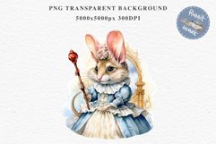 Fantasy Royal Victorian Mouse Clipart PNG Scrapbooking Art Watercolor Transparent Print illustration designs sublimation kids Fairy Tale Children book watercolor fantasy Royal victorian mouse, fairy tales clipart, sublimation nursery art children book