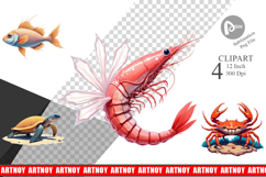 Fantasy Sea Creatures Clipart Product Image 1