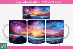 Space mug wrap Fantasy mug 15oz mug, Fantastic planet mug Product Image 1