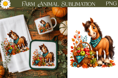 Cute Horse Autumn Sublimation | Farm Animal Fall Design Product Image 1