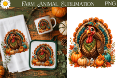 Thanksgiving Turkey Clipart | Fall Farm Sublimation Product Image 1