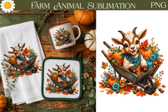 Fall Goat PNG | Farm Animal Sublimation Art Product Image 1