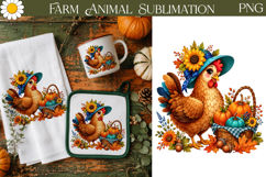 Fall Chicken PNG | Farm Animal Sublimation Art Product Image 1