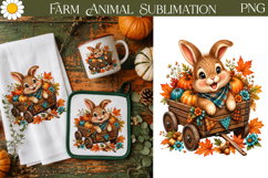 Fall Bunny PNG | Farm Animal Sublimation Art Product Image 1