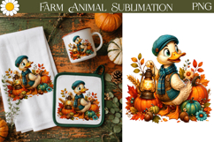Fall Duck PNG | Farm Animal Sublimation Art Product Image 1