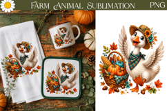 Cute Goose Harvest Sublimation | Farm Animal Autumn Design Product Image 1