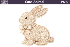 Lace Bunny Clipart | Spring Farm Animal Sublimation Product Image 1