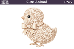 Lace Bird Clipart | Spring Farm Animal Sublimation Product Image 1
