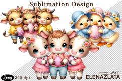 Spring animal clipart|Cute easter animals clipart Product Image 1