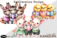 Spring animal clipart|Cute easter animals clipart Product Image 1
