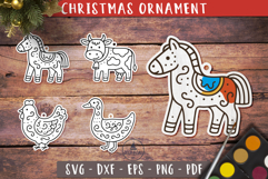 Farm Animal Ornament SVG Christmas Painting Toy