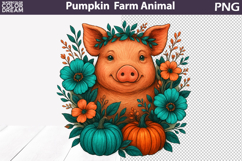 Pig Pumpkin Clipart | Farm Animal Sublimation Product Image 1
