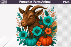 Goat Pumpkin Clipart | Farm Animal Sublimation Product Image 1