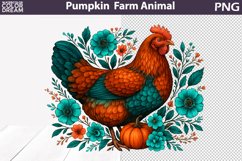 Chicken Pumpkin Clipart | Farm Animal Sublimation Product Image 1