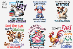 Farm Animal with Sarcastic Quotes, Funny Sayings Sublimation Product Image 3