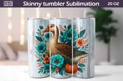 Goose Pumpkin Floral Tumbler | Fall Tumbler Sublimation Product Image 1