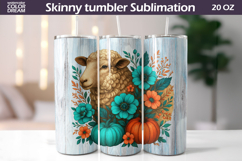 Sheep Pumpkin Floral Tumbler | Fall Tumbler Wrap Product Image 1