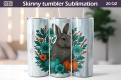 Rabbit Pumpkin Floral Tumbler | Fall Tumbler Wrap Product Image 1