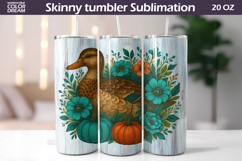 Duck Pumpkin Floral Tumbler | Fall Tumbler Wrap Product Image 1