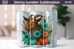 Goat Pumpkin Floral Tumbler | Fall Tumbler Sublimation Product Image 1
