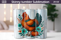 Chicken Pumpkin Floral Tumbler | Fall Tumbler Sublimation Product Image 1