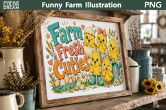 Farm Cutting Board Sublimation | Cute Chickens Illustration Product Image 2