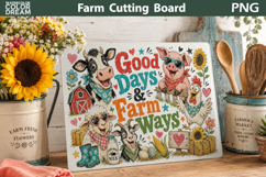 Farm Animals Cutting Board | Funny Animals Illustration Product Image 1