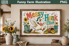 Messy Honk Goose Art | Farm Cutting Board Sublimation Product Image 2