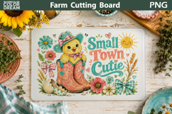 Cute Chicken Cutting Board | Rustic Farm Sublimation Product Image 1
