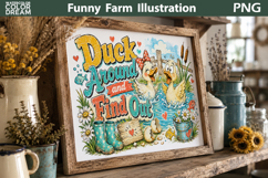 Funny Duck Cutting Board | Rustic Farm Sublimation Product Image 2