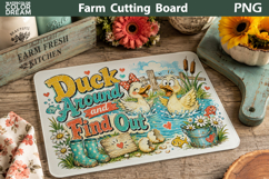 Funny Duck Cutting Board | Rustic Farm Sublimation Product Image 1
