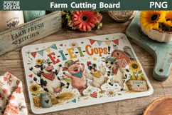 Funny Animals Cutting Board | Rustic Farm Sublimation Product Image 1